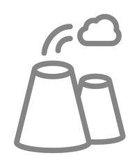 Nuclear, factory line icon. Element of pollution icon