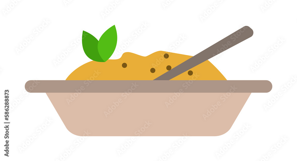 Aufkleber mashed potatoes in a plate colored illustration. element of colored food icon for mobile concept and