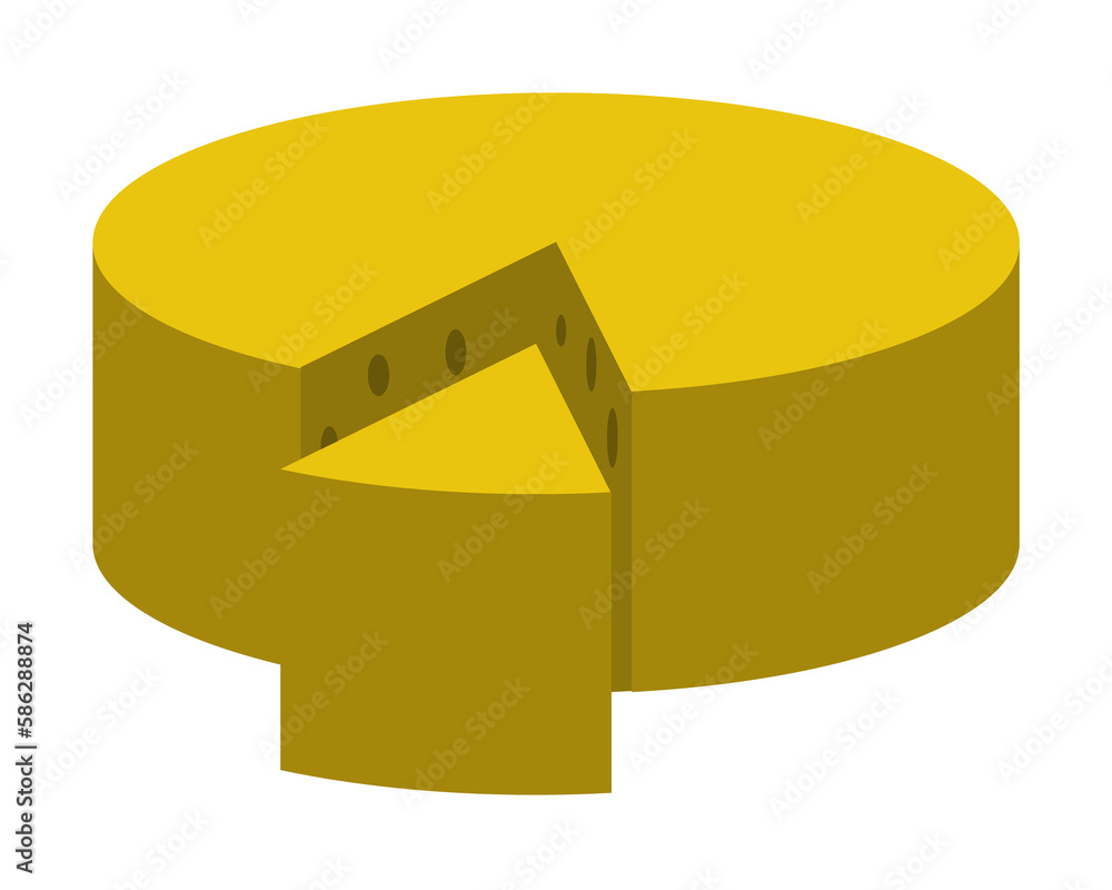 Poster cut cheese colored illustration. element of colored food icon for mobile concept and web apps. detai