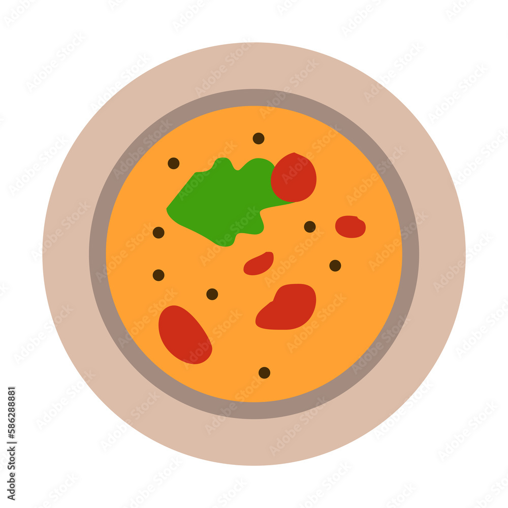 Poster soup in a plate colored illustration. element of colored food icon for mobile concept and web apps. 