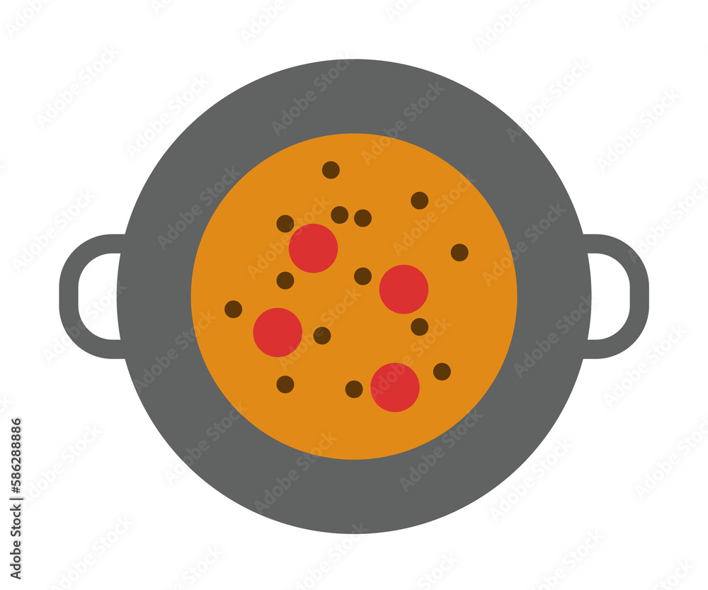 Aufkleber soup in a pan colored illustration. element of colored food icon for mobile concept and web apps. de