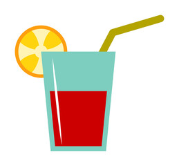 juice in a glass colored illustration. Element of colored food icon for mobile concept and web apps. Detailed juice in a glass icon can be used for web and mobile