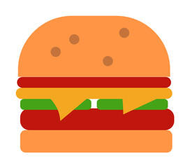 hamburger colored illustration. Element of colored food icon for mobile concept and web apps. Detailed hamburger icon can be used for web and mobile