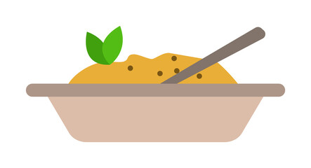 mashed potatoes in a plate colored illustration. Element of colored food icon for mobile concept and web apps. Detailed mashed potatoes in a plate icon can used for web and mobile