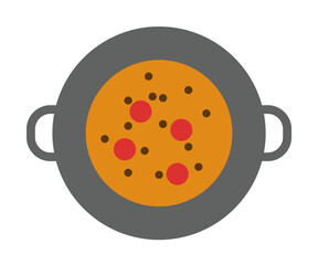 soup in a pan colored illustration. Element of colored food icon for mobile concept and web apps. Detailed soup in a pan icon can be used for web and mobile