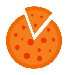 chopped pizza colored illustration. Element of colored food icon for mobile concept and web apps. Detailed chopped pizza icon can be used for web and mobile