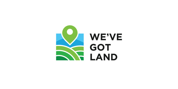 Unique and modern land sale logo design