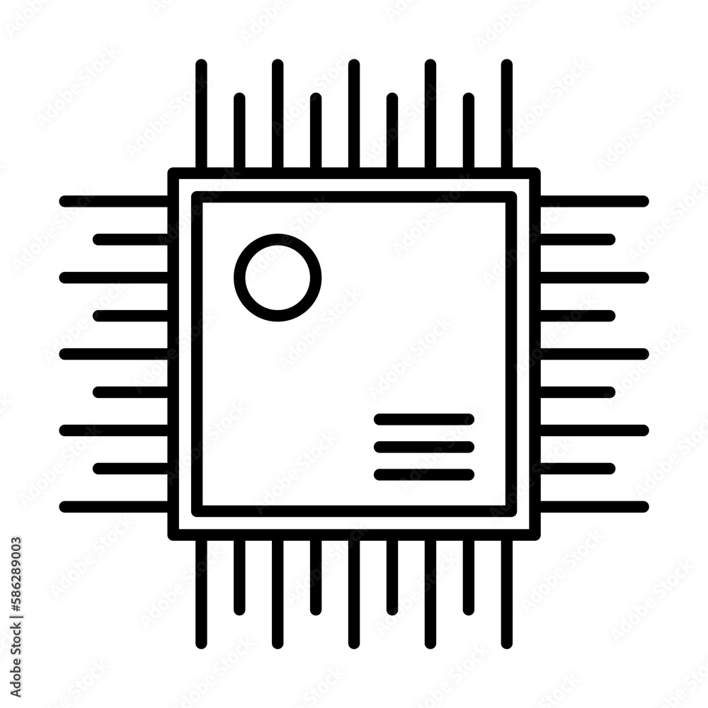 Aufkleber circuit, controller icon. element of robotics engineering for mobile concept and web apps icon. thin