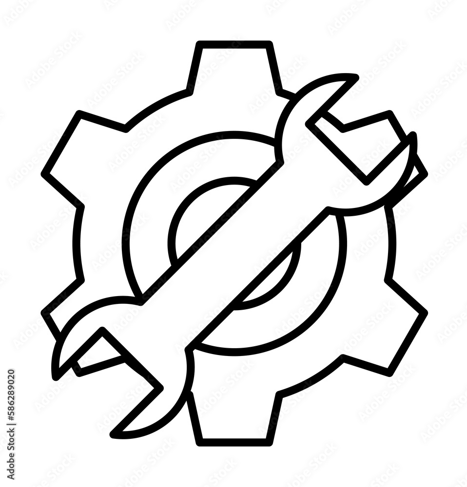Aufkleber engineering sign icon. element of robotics engineering for mobile concept and web apps icon. thin li