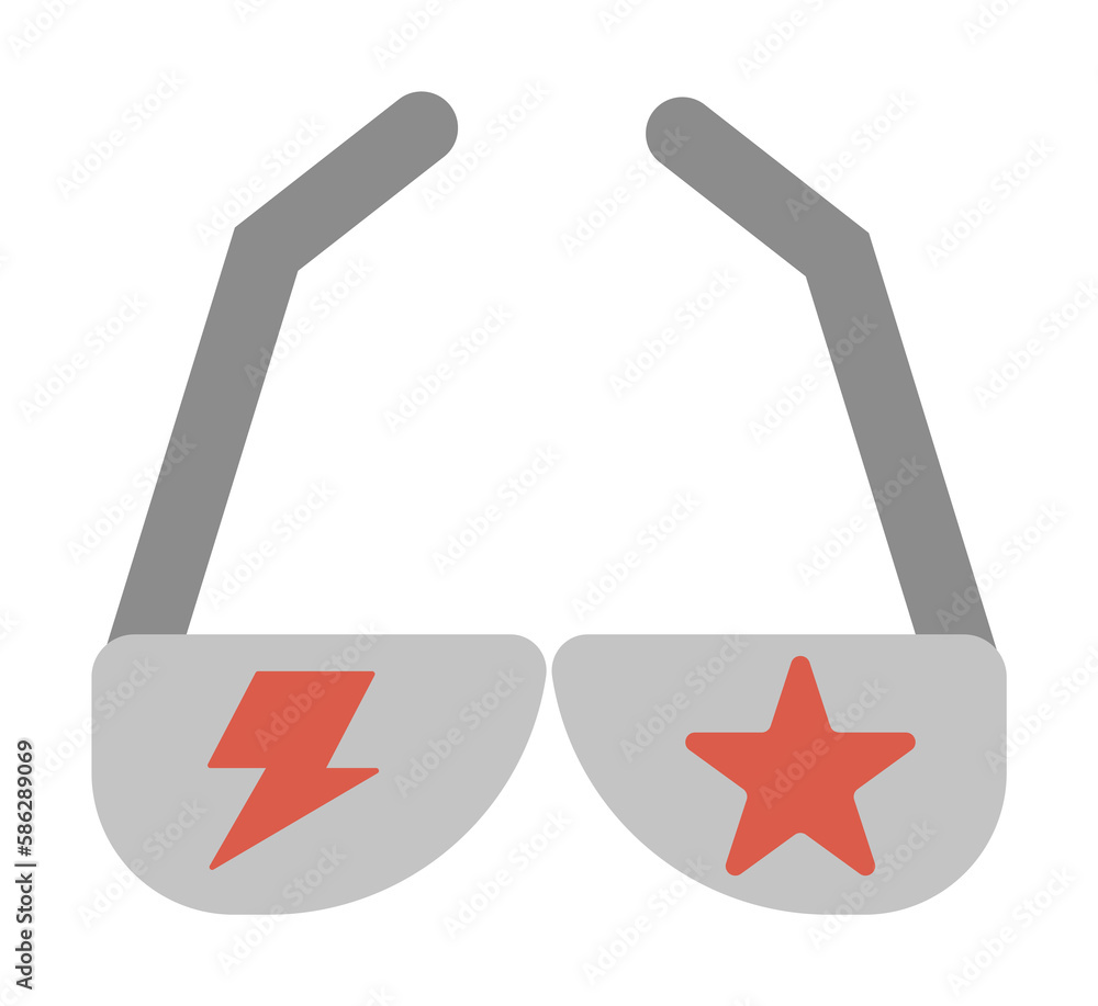 Poster sunglasses icon. simple color elements of rock n roll icons for ui and ux, website or mobile applica