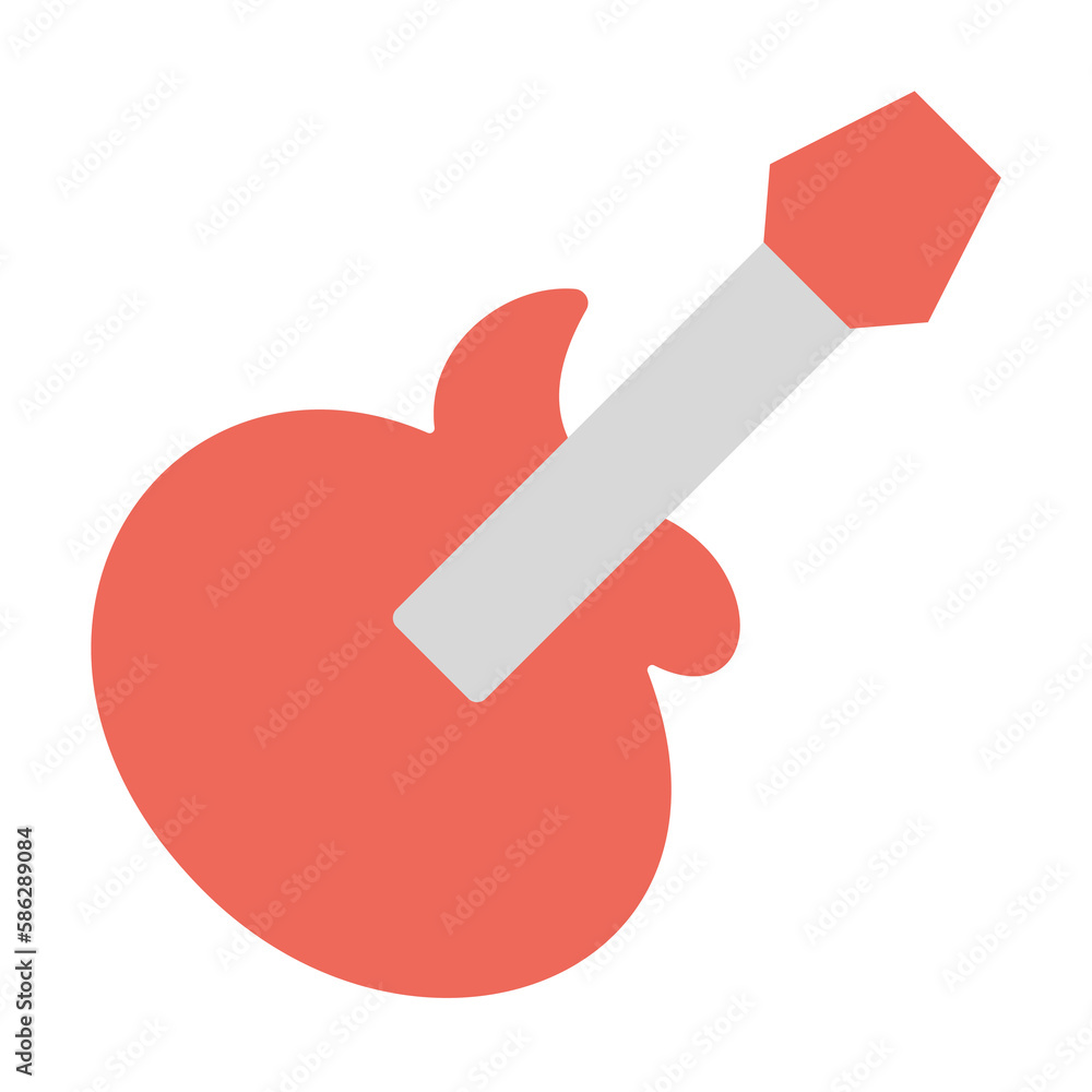 Poster guitar icon. simple color elements of rock n roll icons for ui and ux, website or mobile application