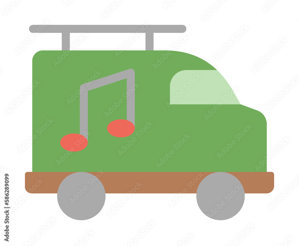Poster music caravan icon. simple color elements of rock n roll icons for ui and ux, website or mobile appl