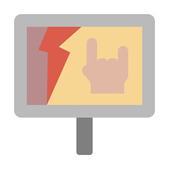 Billboard, sign, Rock concert icon. Simple color elements of rock n roll icons for ui and ux, website or mobile application