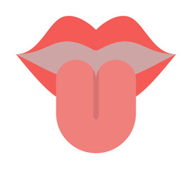 Lips icon. Simple color elements of rock n roll icons for ui and ux, website or mobile application