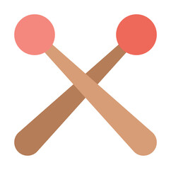 Drumstick icon. Simple color elements of rock n roll icons for ui and ux, website or mobile application
