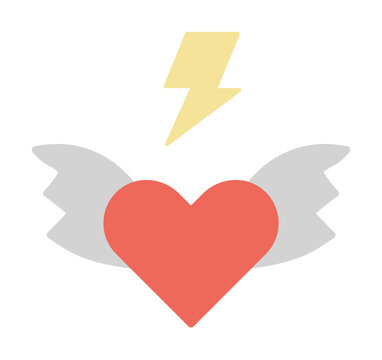 Love, wing icon. Simple color elements of rock n roll icons for ui and ux, website or mobile application