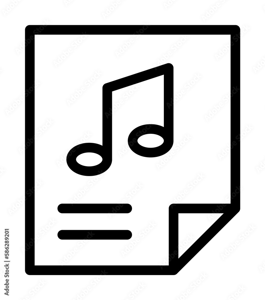 Poster paper, note icon. simple line, outline elements of rock n roll icons for ui and ux, website or mobil