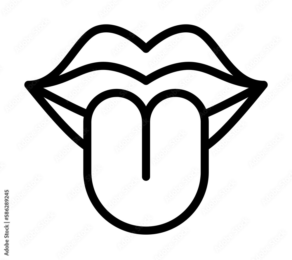 Poster lips icon. simple line, outline elements of rock n roll icons for ui and ux, website or mobile appli