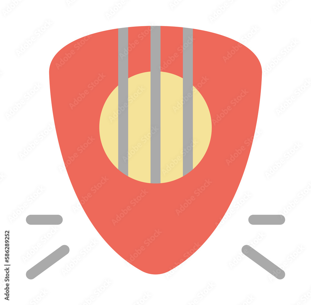 Poster guitar pic icon. simple color elements of rock n roll icons for ui and ux, website or mobile applica