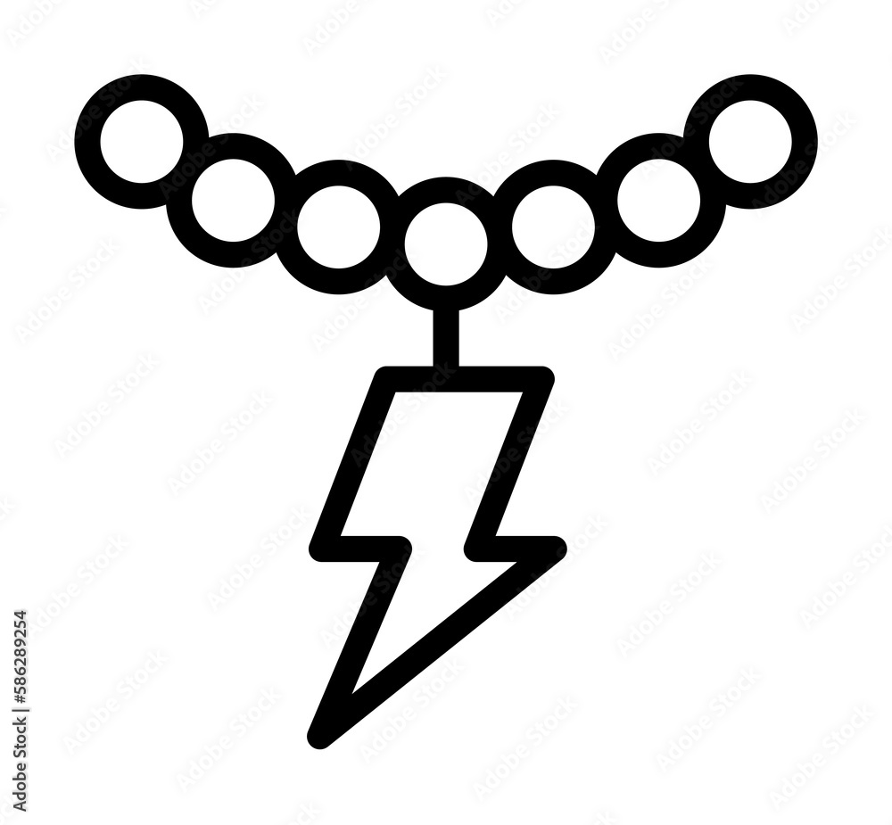Poster necklace icon. simple line, outline elements of rock n roll icons for ui and ux, website or mobile a