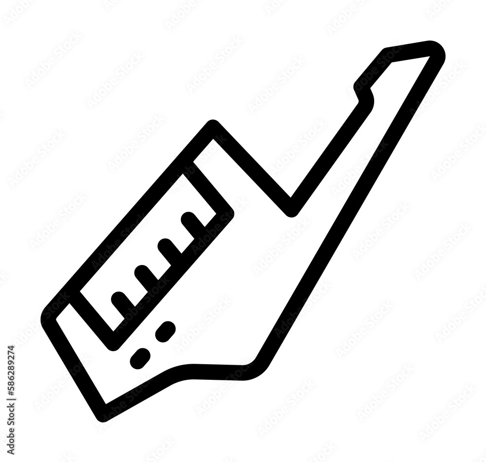 Poster keytar icon. simple line, outline elements of rock n roll icons for ui and ux, website or mobile app