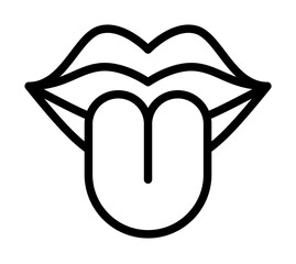 Lips icon. Simple line, outline elements of rock n roll icons for ui and ux, website or mobile application