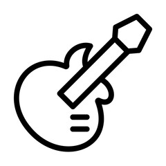 Guitar icon. Simple line, outline elements of rock n roll icons for ui and ux, website or mobile application