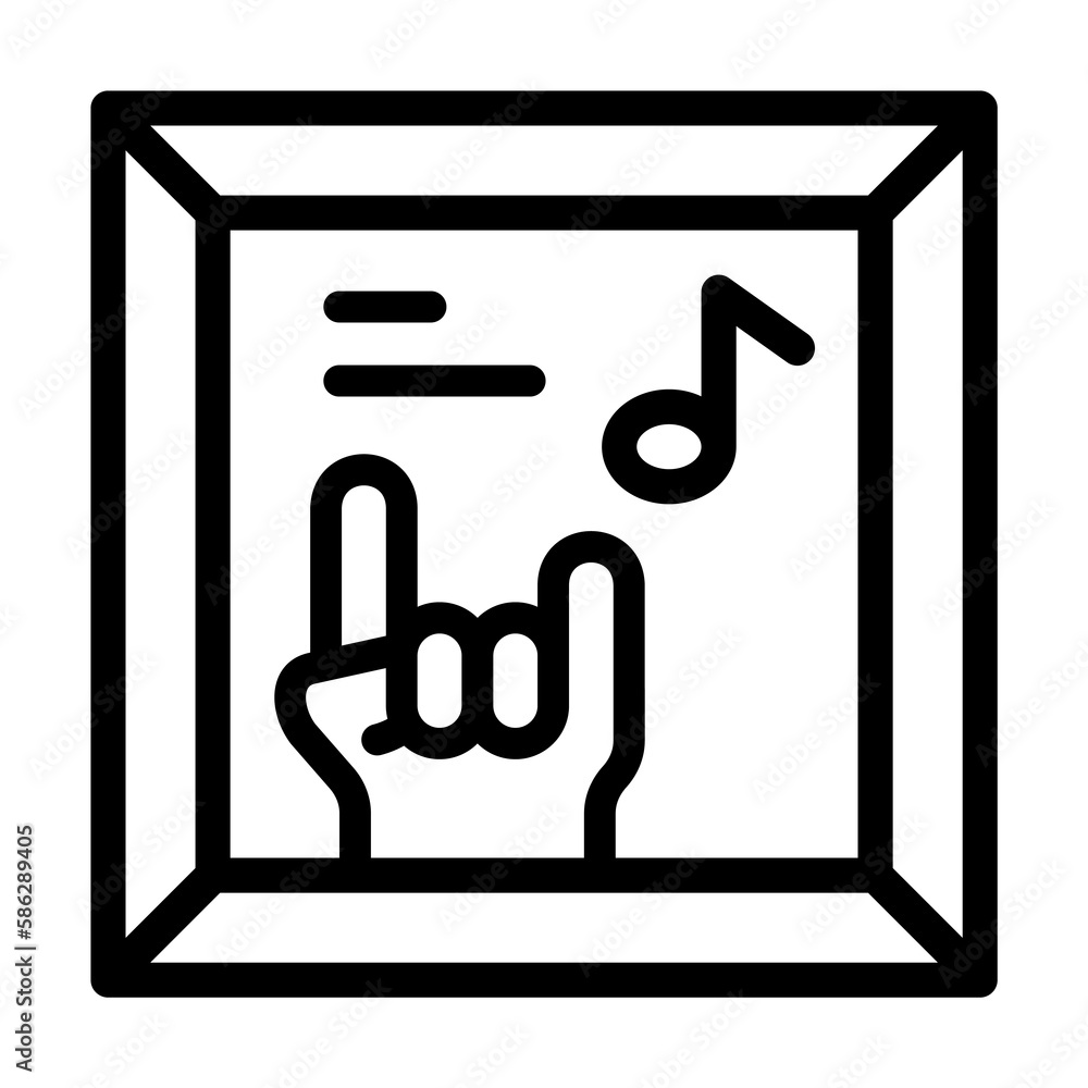 Poster portrait icon. simple line, outline elements of rock n roll icons for ui and ux, website or mobile a