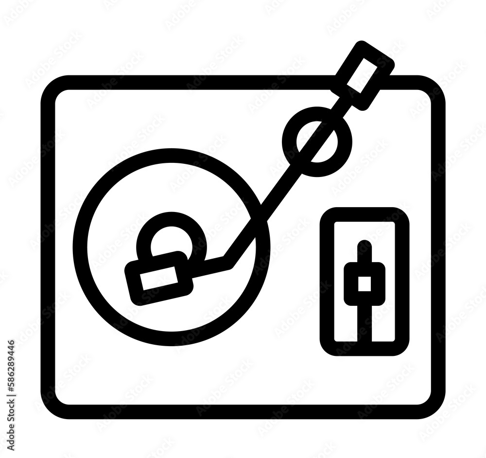 Poster disc icon. simple line, outline elements of rock n roll icons for ui and ux, website or mobile appli