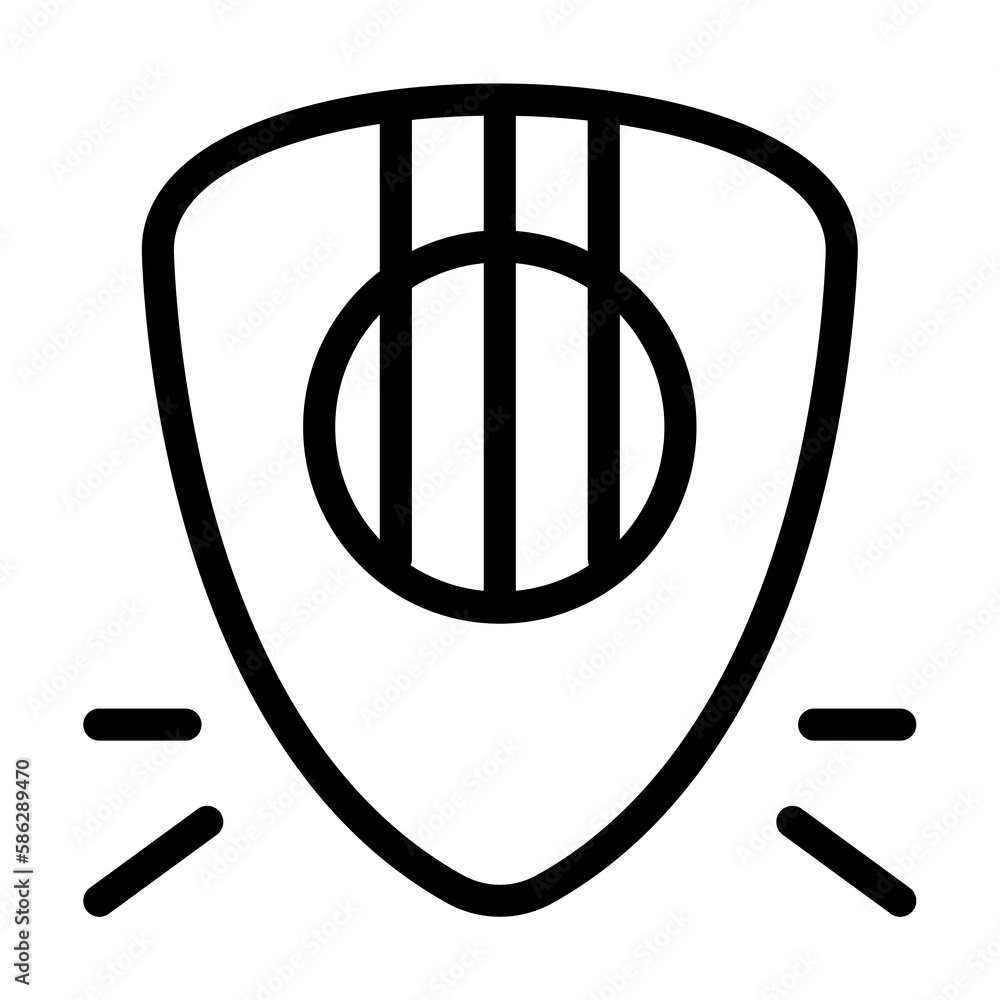 Poster guitar pic icon. simple line, outline elements of rock n roll icons for ui and ux, website or mobile