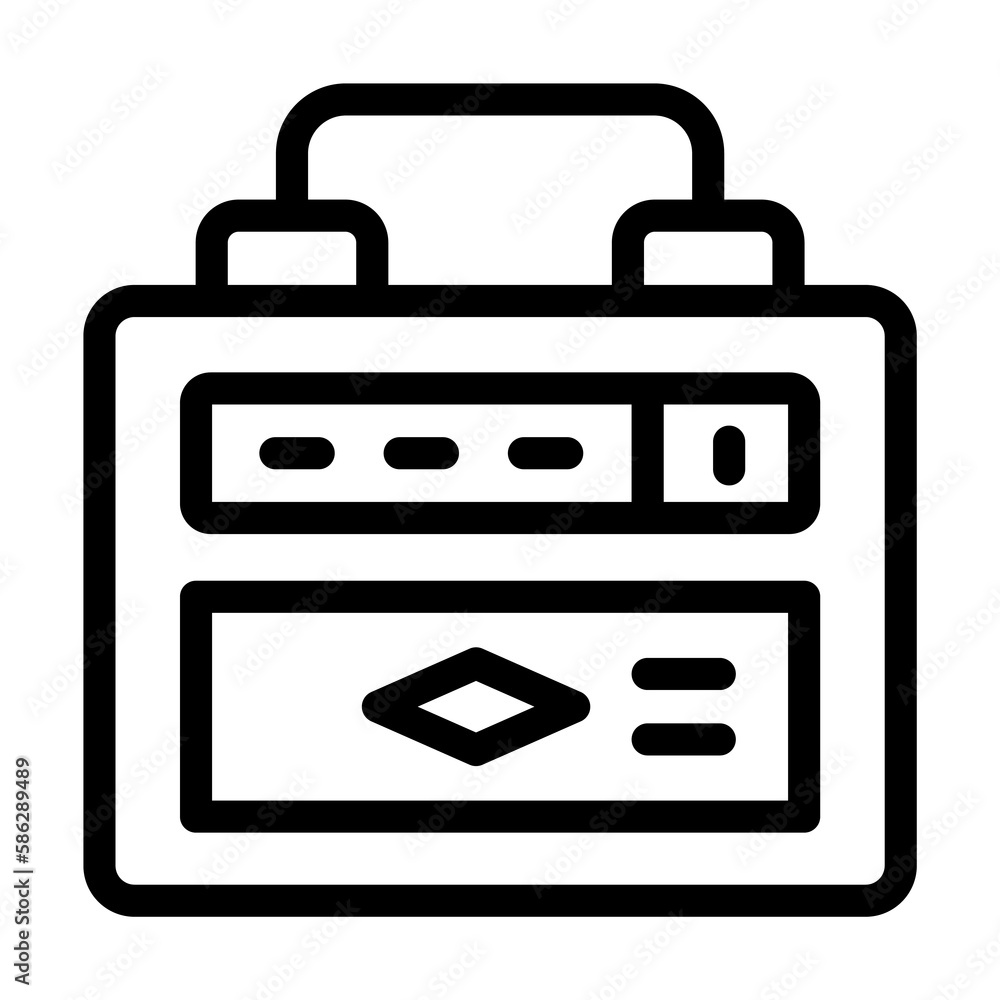Poster amplifier icon. simple line, outline elements of rock n roll icons for ui and ux, website or mobile 