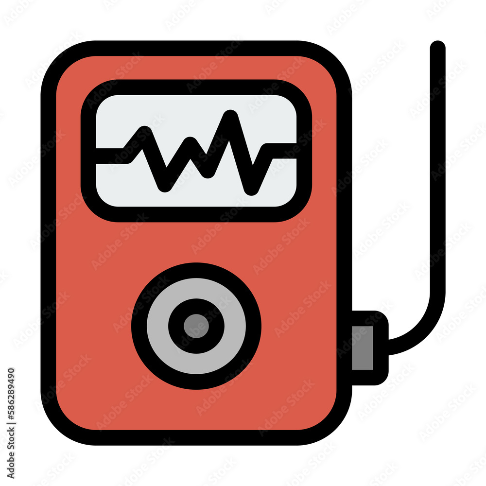 Poster mp3 player icon. simple color with outline elements of rock n roll icons for ui and ux, website or m