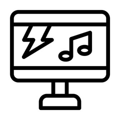 Desktop icon. Simple line, outline elements of rock n roll icons for ui and ux, website or mobile application