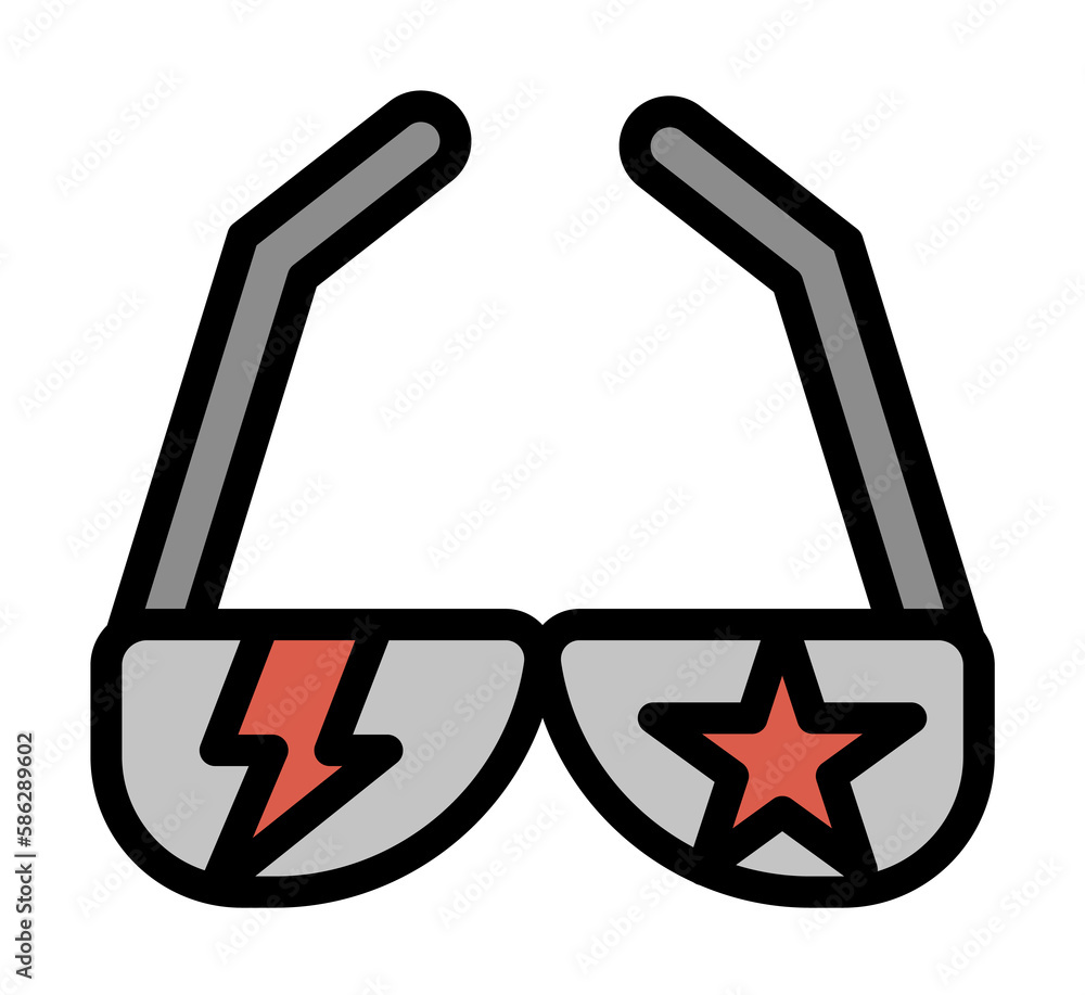 Poster sunglasses icon. simple color with outline elements of rock n roll icons for ui and ux, website or m