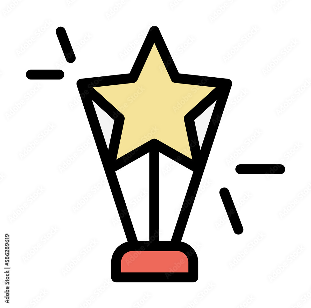 Poster star, trophy icon. simple color with outline elements of rock n roll icons for ui and ux, website or