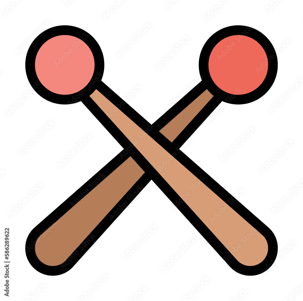 Aufkleber drumstick icon. simple color with outline elements of rock n roll icons for ui and ux, website or mo