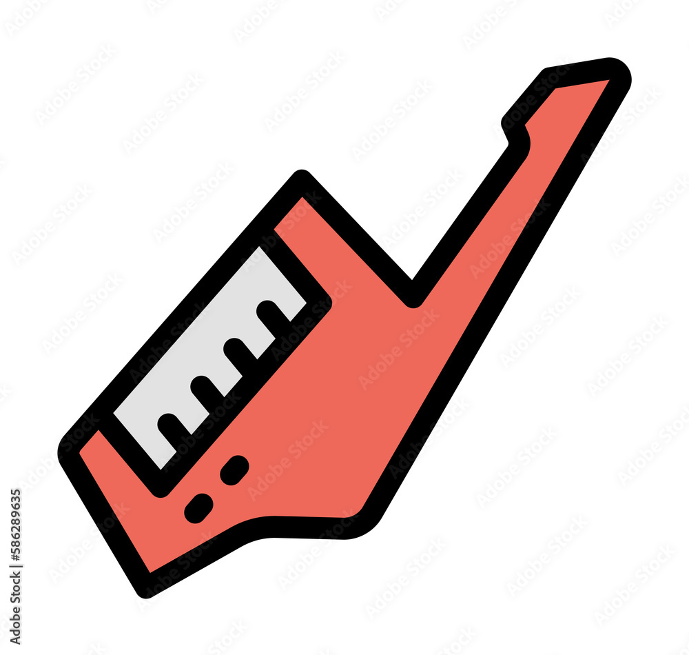 Poster keytar icon. simple color with outline elements of rock n roll icons for ui and ux, website or mobil