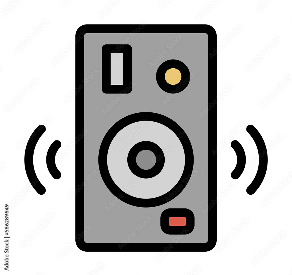 Aufkleber music, speakers icon. simple color with outline elements of rock n roll icons for ui and ux, website