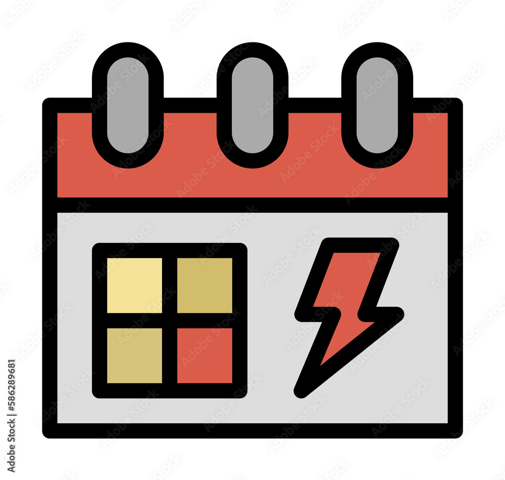 Poster calendar icon. simple color with outline elements of rock n roll icons for ui and ux, website or mob