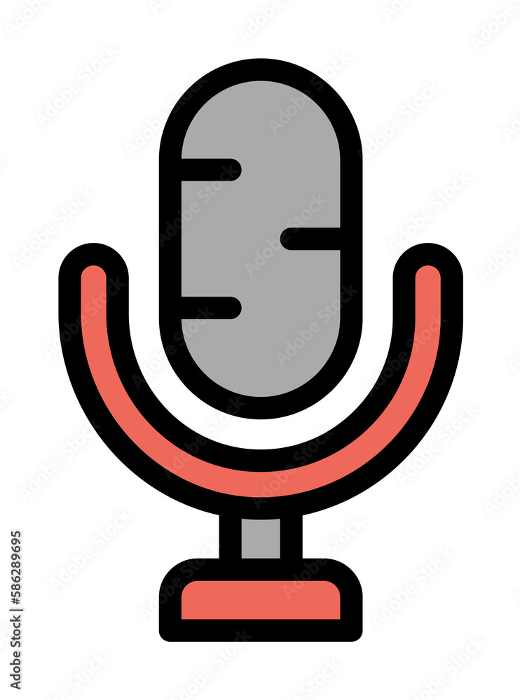 Aufkleber microphone icon. simple color with outline elements of rock n roll icons for ui and ux, website or m