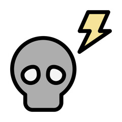 Skull icon. Simple color with outline elements of rock n roll icons for ui and ux, website or mobile application
