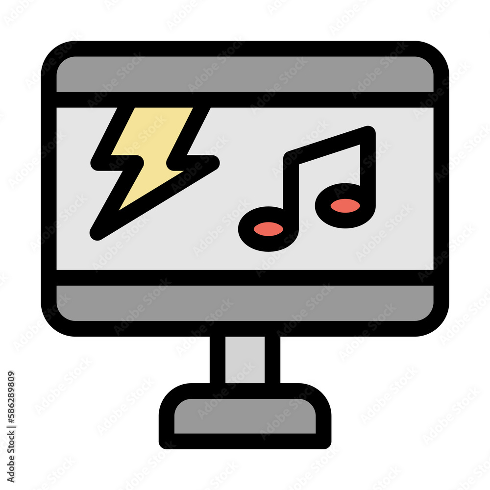Aufkleber desktop icon. simple color with outline elements of rock n roll icons for ui and ux, website or mobi