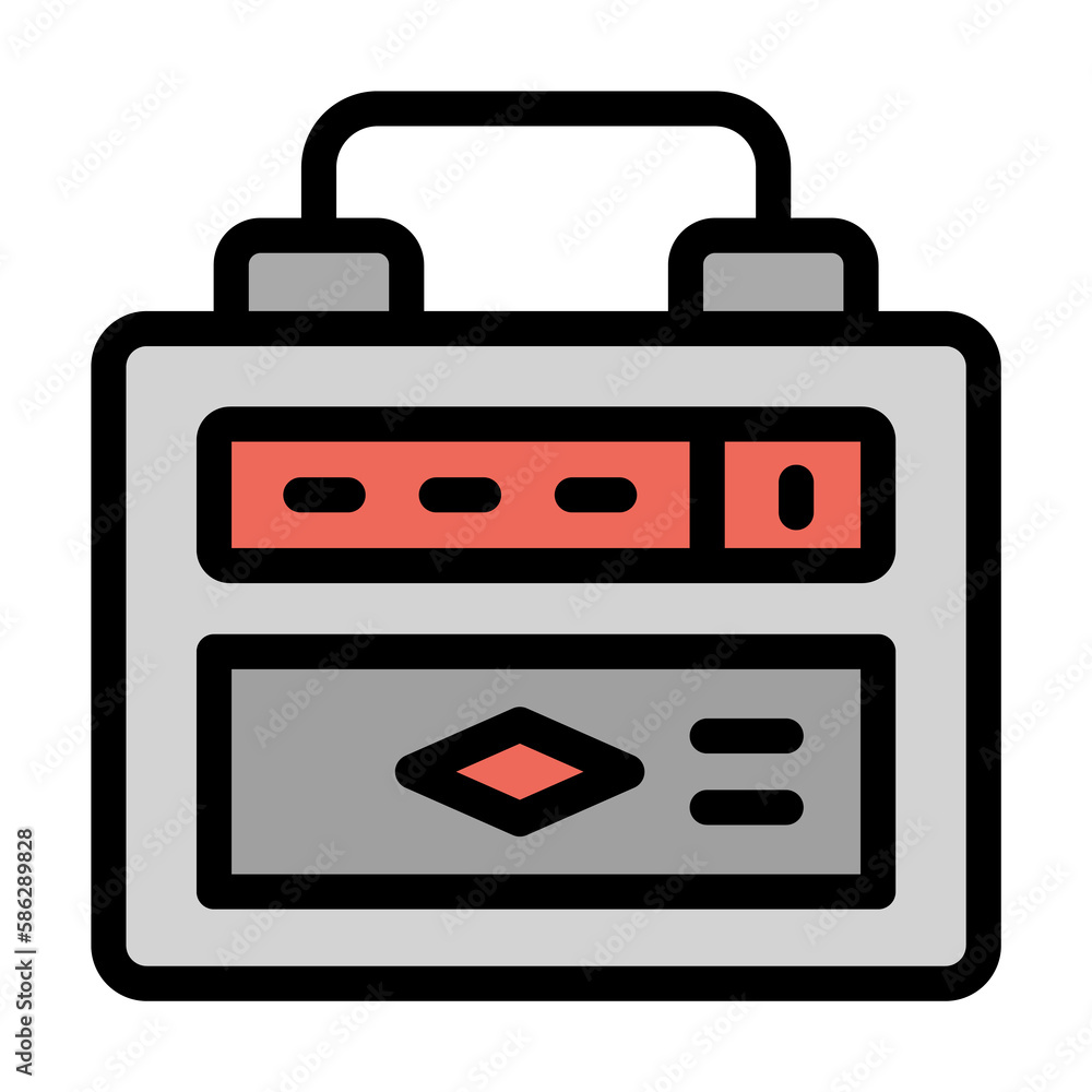 Aufkleber amplifier icon. simple color with outline elements of rock n roll icons for ui and ux, website or mo