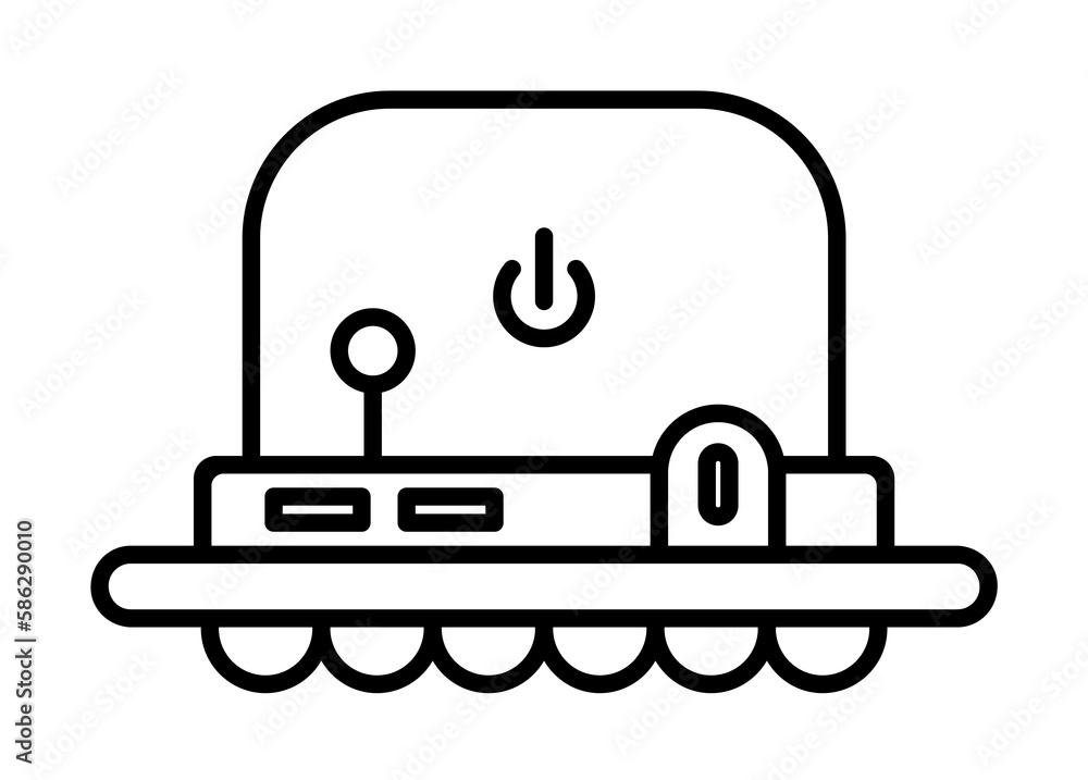 Poster robot vacuum cleaner icon. element of smart house icon for mobile concept and web apps. thin line ro