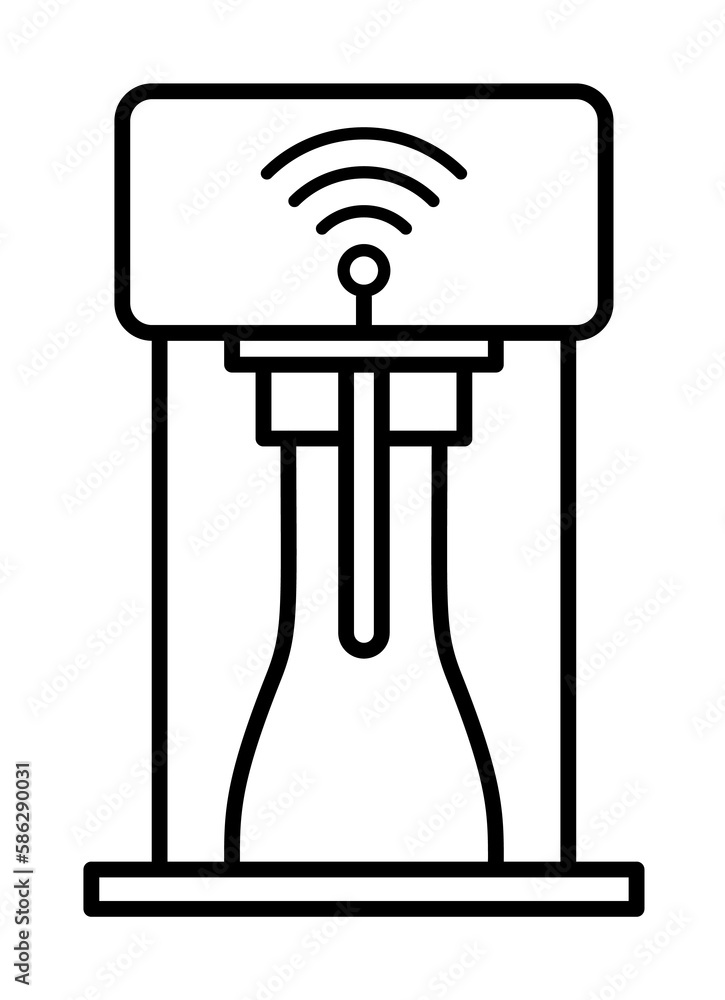 Poster smart coffee icon. element of smart house icon for mobile concept and web apps. thin line smart coff