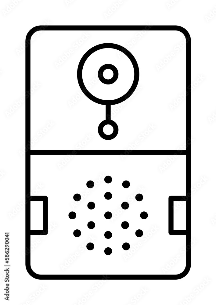 Aufkleber smart doorbell icon. element of smart house icon for mobile concept and web apps. thin line smart do