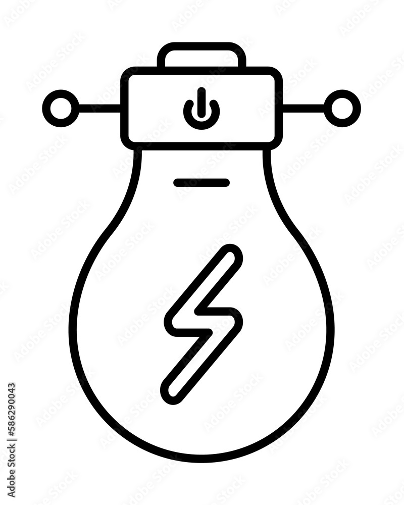 Poster smart bulb icon. element of smart house icon for mobile concept and web apps. thin line smart bulb i