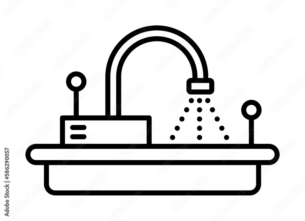 Aufkleber smart faucet icon. element of smart house icon for mobile concept and web apps. thin line smart fauc