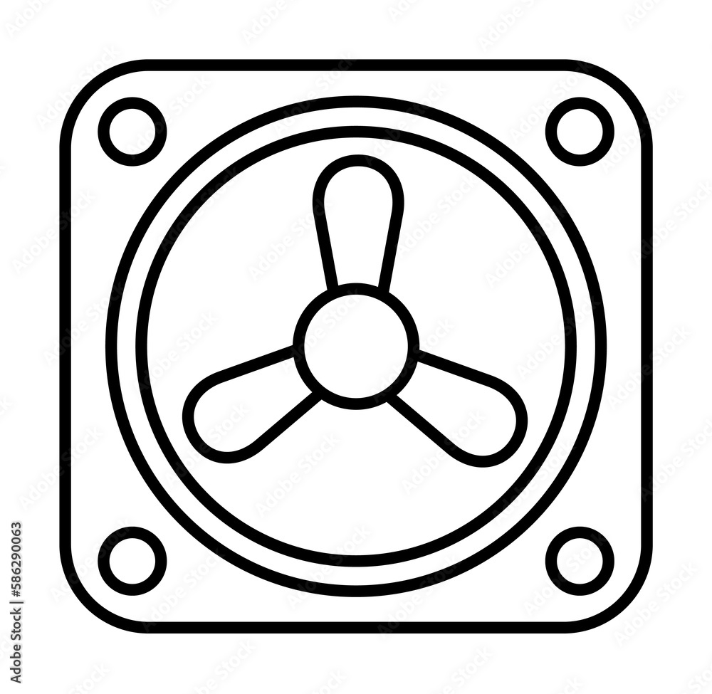 Poster smart fan icon. element of smart house icon for mobile concept and web apps. thin line smart fan ico