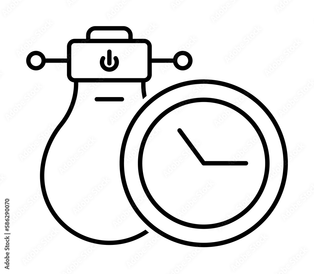 Poster smart energy saving icon. element of smart house icon for mobile concept and web apps. thin line sma